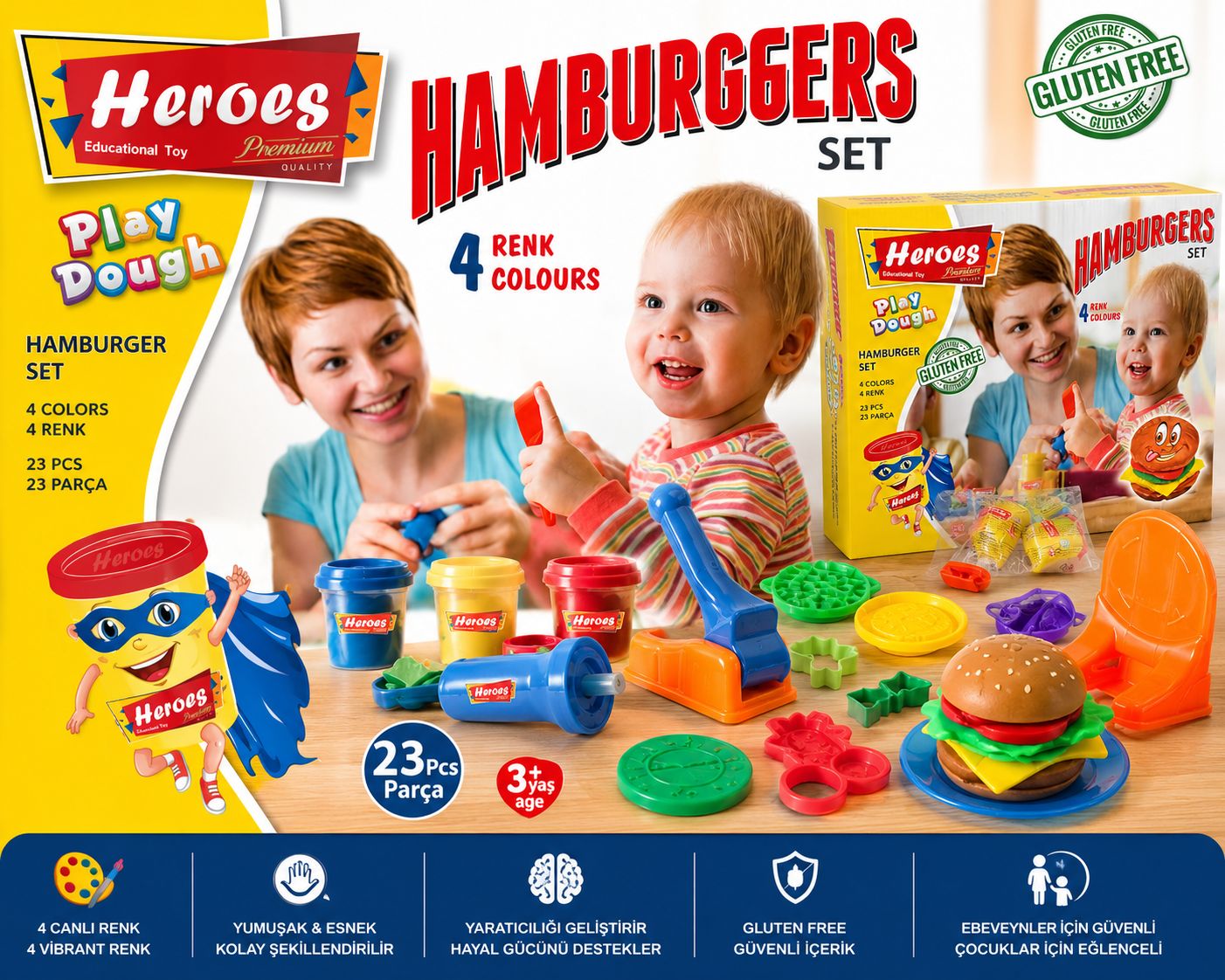 23 Parça Hamburger Oyun Hamuru